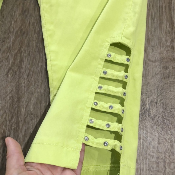 EURO ‘Queenie’ Pull-On Crop Pants w Stretch and Crystal Embellishments - Picture 5 of 8